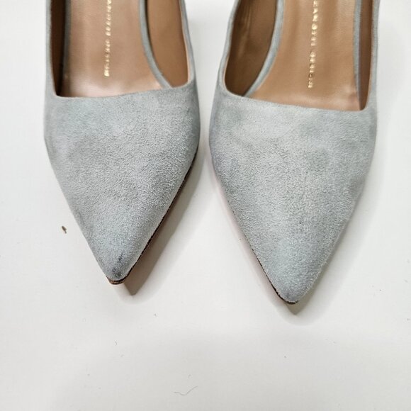 Giuseppe Zanotti Pointy Toe Suede Lucrezia Pumps Sz 7.5 US/ 38 EUR Mint Green - Picture 9 of 12